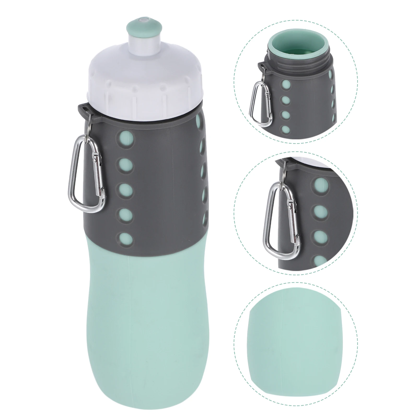 

1pc 500ML Silicone Sports Bottle Outdoor Water Bottle Foldable Water Container