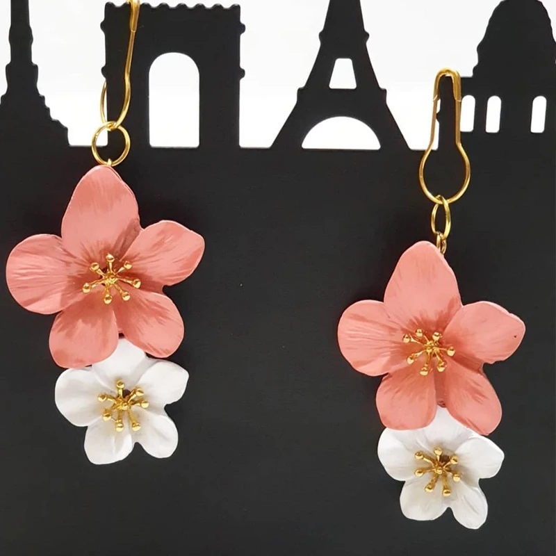 Модный акриловый белый черный серьги для женщин эффектная мода цветы 2019 новая