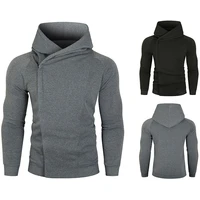 2021 new high quality mens solid color zipper hood slim high street thick long sleeve mens hoodie