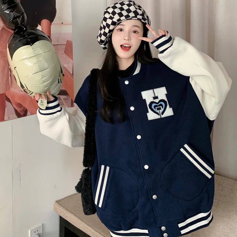 Бейсбольная куртка женское платье Утепленное зимнее универсальное новинка 2021