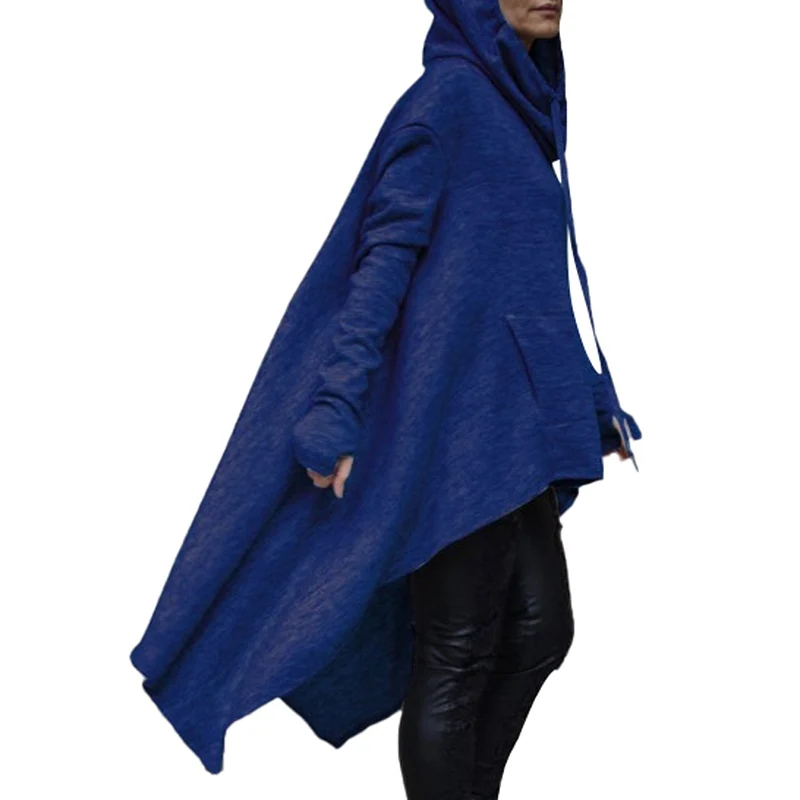 

Women Long Sleeve Hoodie Hooded Top Ladies Irregular Hem Dresses Coats Plus Size