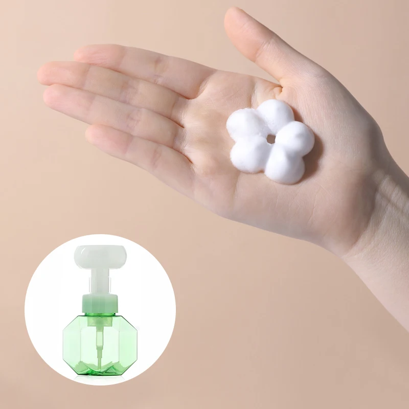 

300ml Flower Liquid Soap Dispenser Stamp Hand Soap Pump Bottle Floral Foam Handsoup Plastic Bottle Bathroom Travel Storage Jar