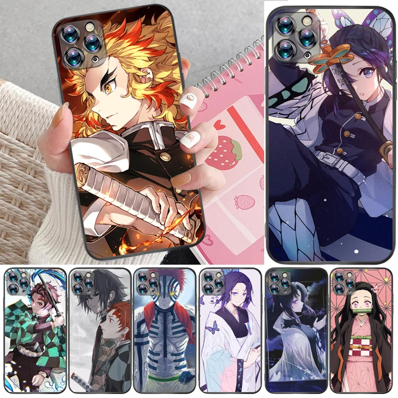 

Demon Slayer Kamado Tanjirou Kamado Nezuko Agatsuma Zenitsu Kimetsu No Yaiba Phone Case For iPhone 11 Pro Max Coque Cases