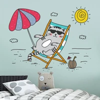 leisure holiday cat wall stickers living room bedroom childrens room self adhesive painting wallpaper