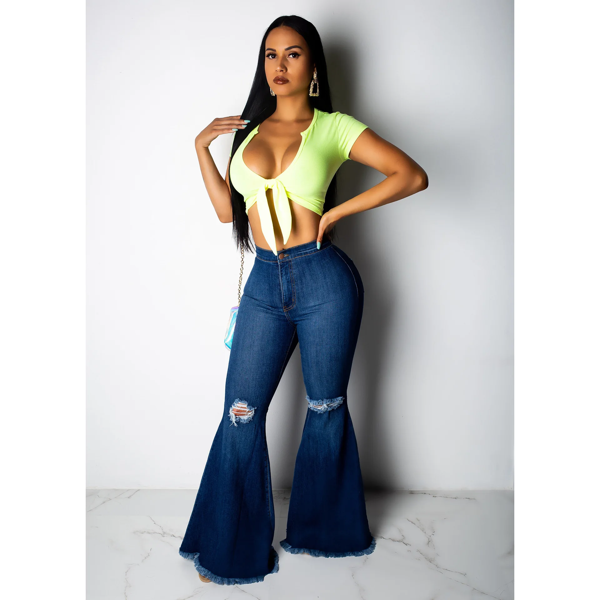 

Джинсы ChocoMist HSF2024, винтажные джинсовые штаны с высокой талией