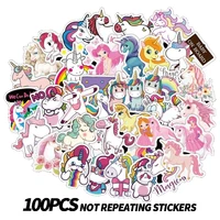 100pcs stickers for unicorn cartoon animal waterproof cute graffiti sticker to diy luggage bike notebook laptop guitar decals