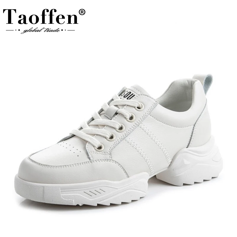Taoffen/женские кроссовки из натуральной кожи мягкая женская Вулканизированная