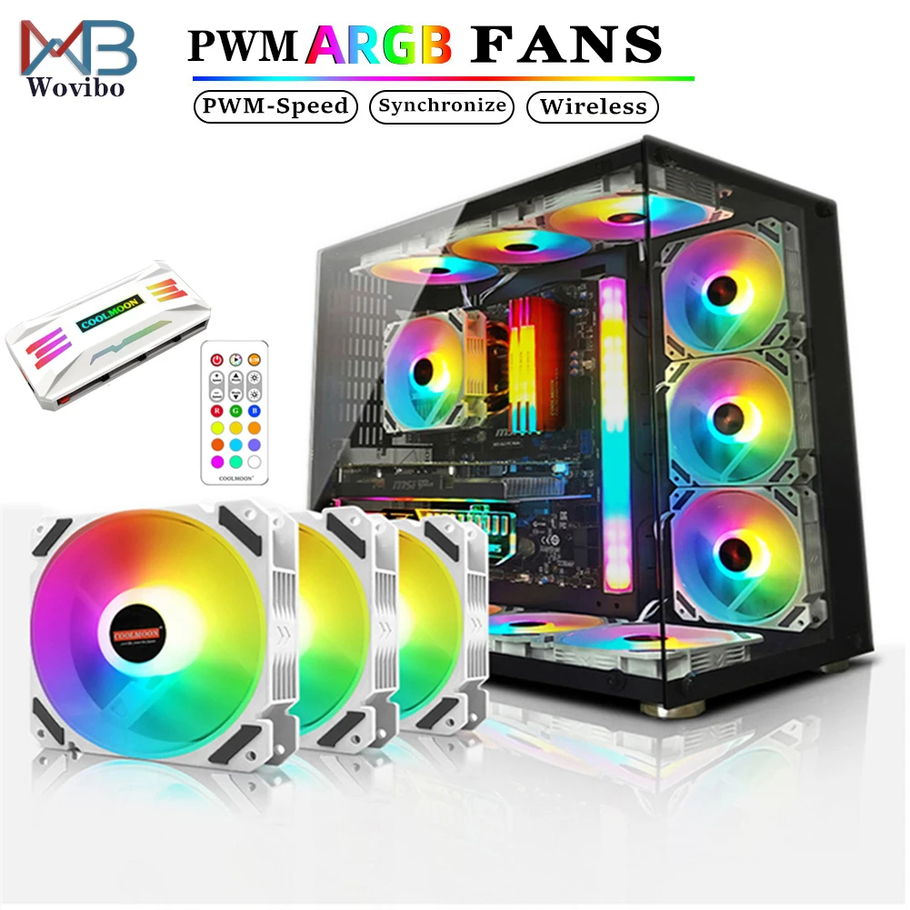 Вентилятор с RGB-подсветкой, 120 мм, PWM, 4-контактный, 5 В, 3PIN, водяное охлаждение процессора