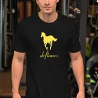 Новинка 2021, модные летние повседневные мужские футболки Dexter Deftones с принтом лошади, хлопковые топы с круглым вырезом, свободные футболки с золотым принтом