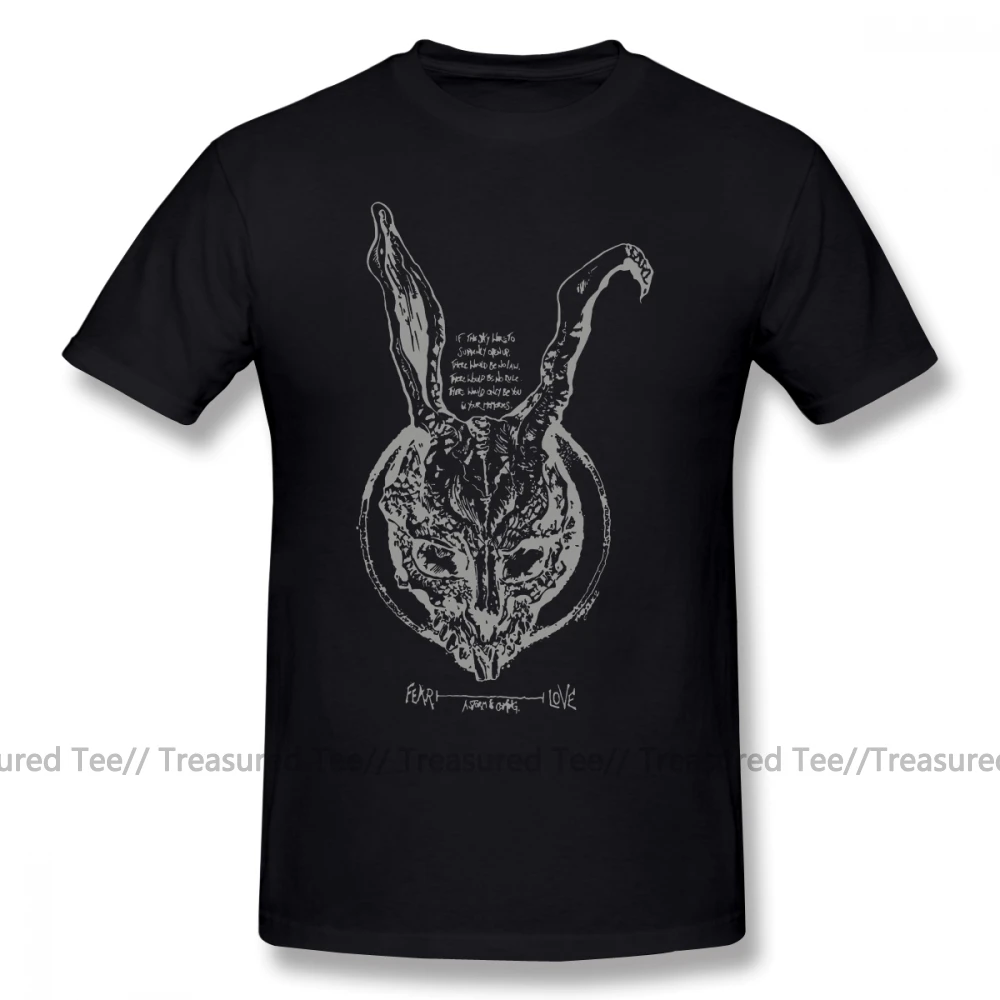 Футболка Donnie Darko, футболка Donnie Darko, забавная Футболка с принтом, 6xl, летняя мужская футболка с коротким рукавом, 100 хлопок - Цвет: Black