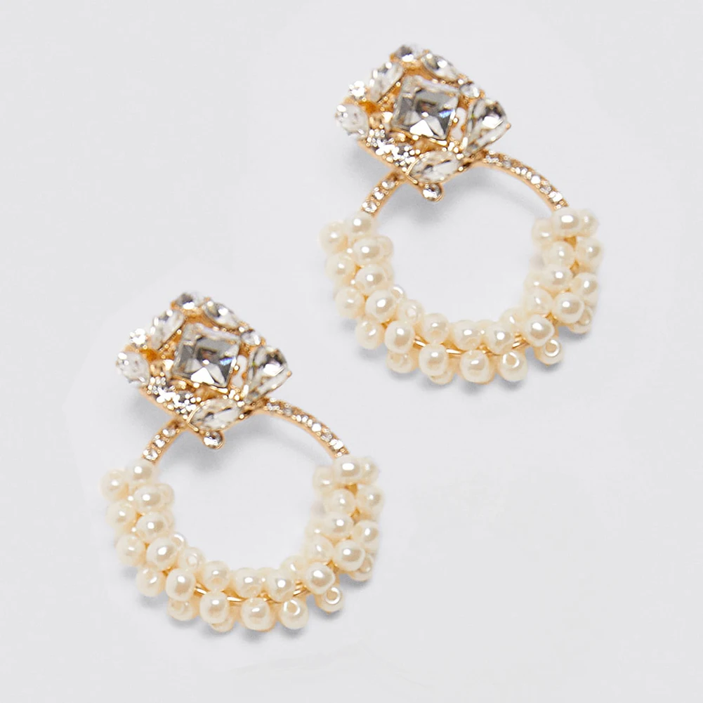 JJFOUCS трендовые жемчужные висячие серьги ручной работы массивные круглые женские