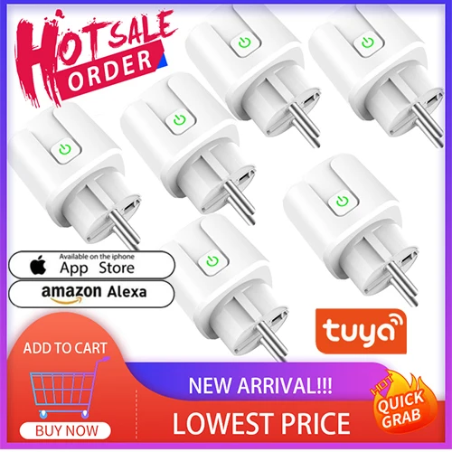 

WiFi Smart EU Plug 16A Adapter Wireless Remote Socket Voice Control Power Monitor Timer Google Home Alexa Home Accessories New