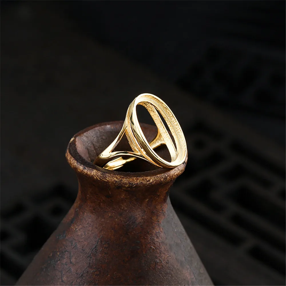 

Adjustable Ring Blank for 6x8mm/7x9mm/8x10mm/9x11mm/10x14mm/12x16mm/13x18mm Oval Cabochons Yellow Gold Plated 925 Silver