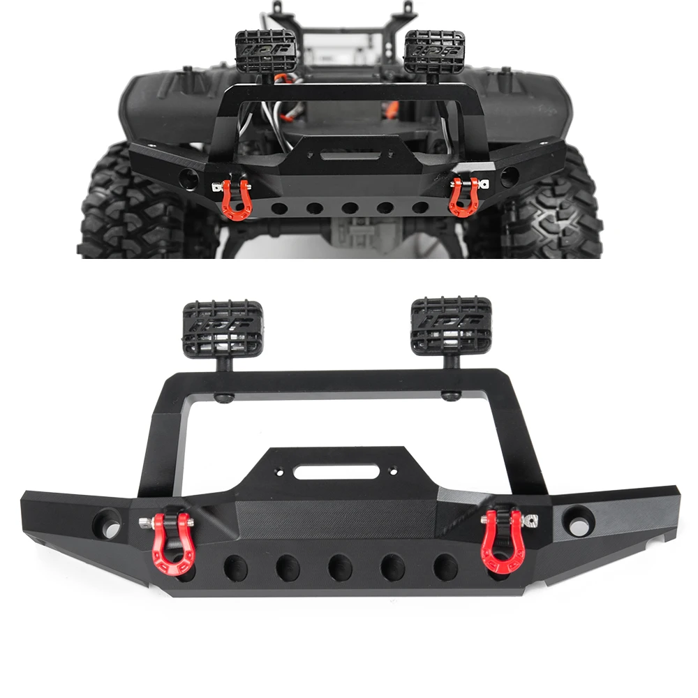 AXSPEED металлический передний бампер со светодиодным светильник для SCX10 1/10 RC Гусеничный