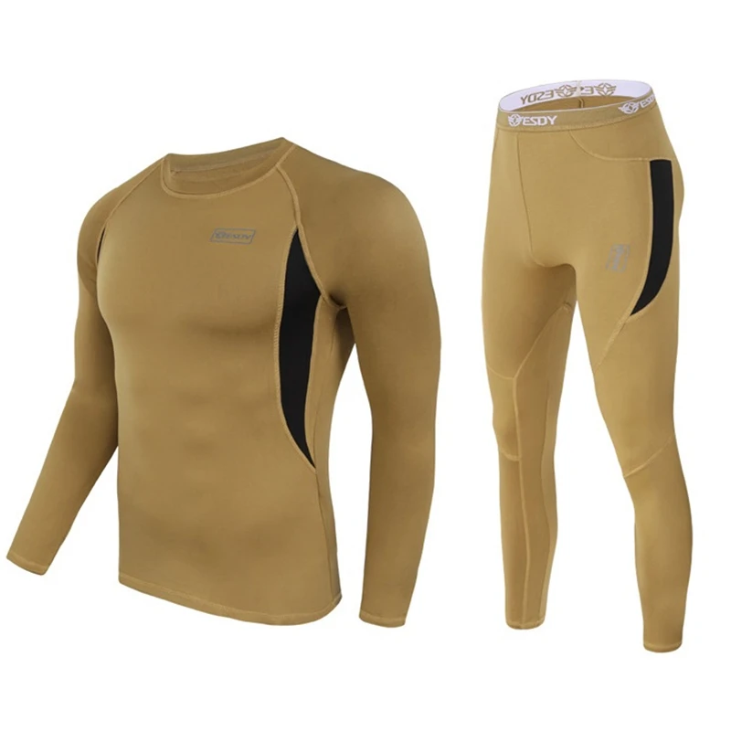 Термобелье зимние мужские кальсоны тонкие флисовые Компрессионные спортивные