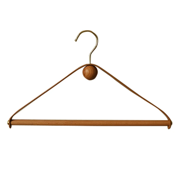 

Nordic Creative Solid Wood Household Invisible Hanger Clothing Store Women's Wide Shoulder Non-Slip Wardrobe Leather Hanger