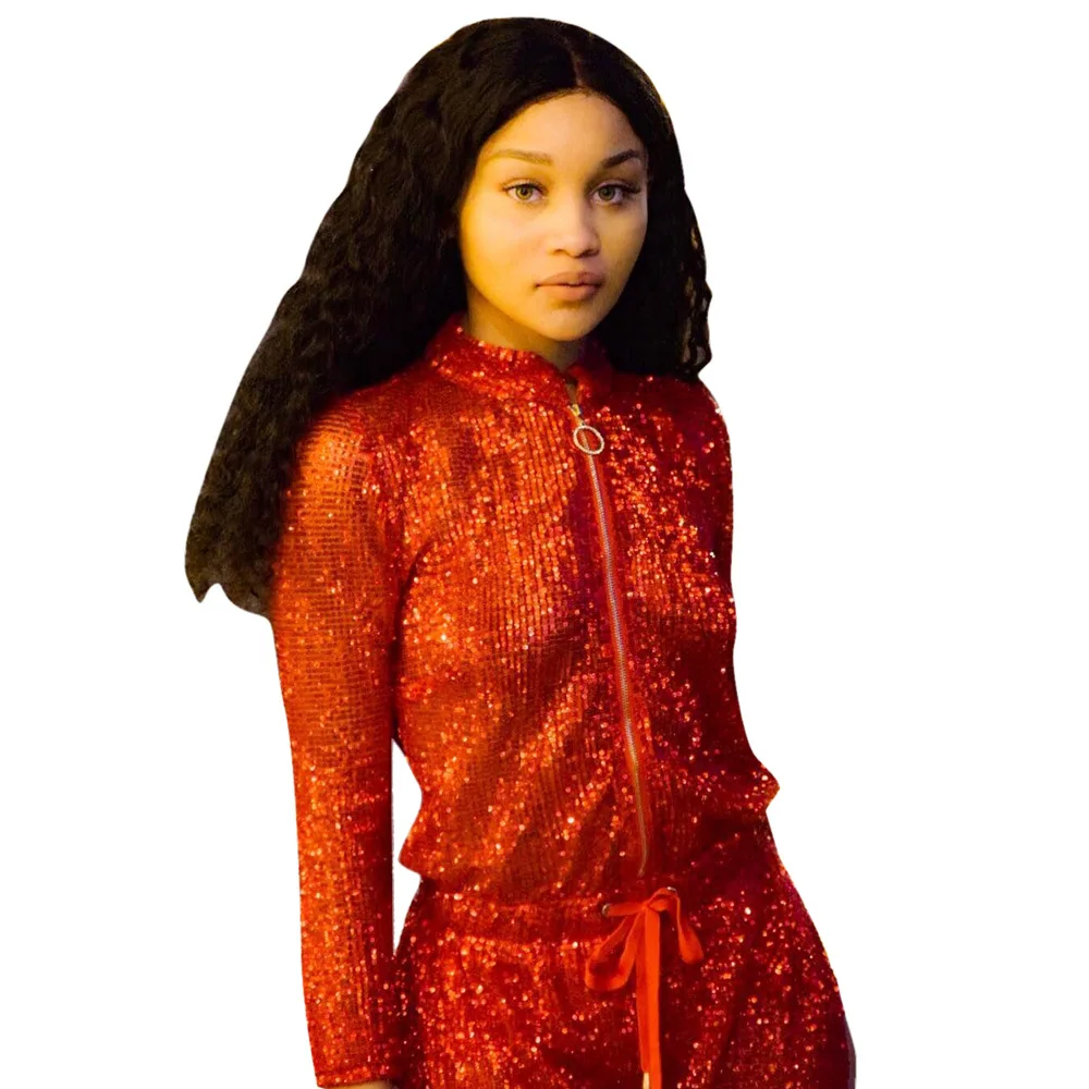 

Women Chic Jumpsuit Fashion Casual Sexy Tight Solid Color O-Neck Long Sleeves Female One Piece Romper