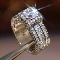 rings wedding jewelry zircon sz 6 10 women silver color luxury white ring