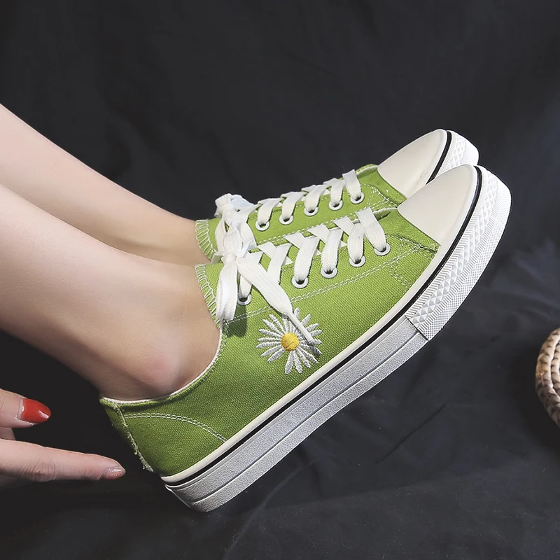 

Vulkanisierte Schuhe Woman Vulcanize Shoes Women's Canvas Casual Sneakers Girls Sport Summer Three Times Vulcanize Walking Flats