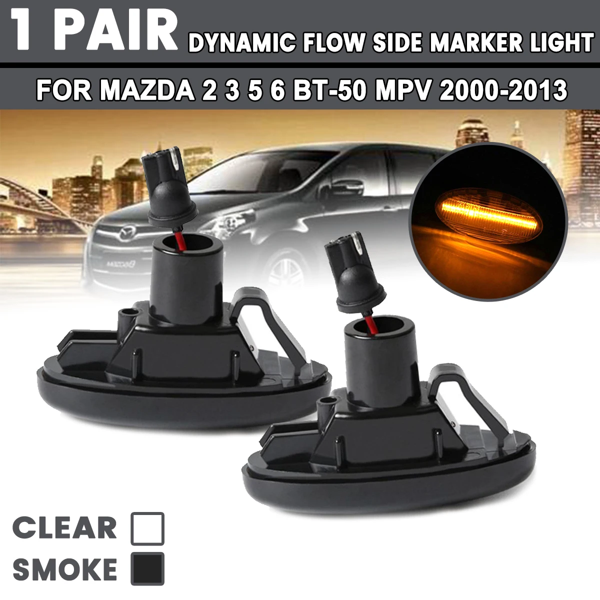 

1 пара, Автомобильные дневные светодиодные фонари для Mazda 2 3 5 6