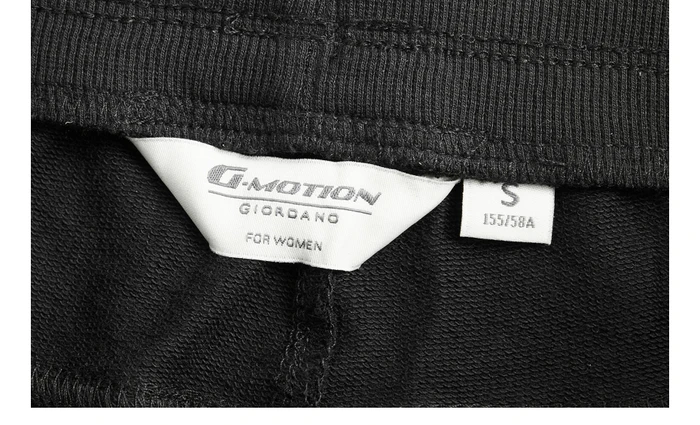 Giordano спортивные женские брюки с эластичной талией на шнурке, из натурального хлопка