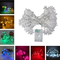 40 led 6m garland holiday snowflakes string fairy lights hanging ornaments christmas tree decorations for home party
