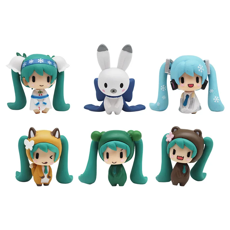 Hatsune Miku Action Figures Japanese Kawaii Doll Action Figure Collection Mini Suit Cute Hatsune Miku Toys Gifts for Children