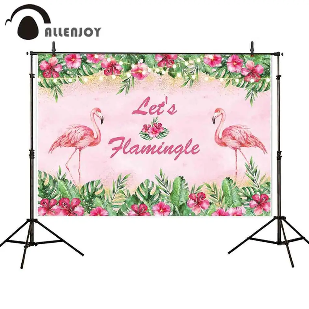 Allenjoy фон для фотосъемки с изображением фламинго Тропический Розовый День