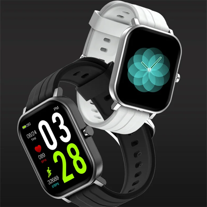 

Fashion Smart Watch 2021 Women Men Electronics Sport Wrist Watch For Android IOS Square Smartwatch Smart Clock Hours
