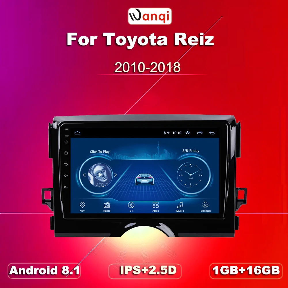 Android 9. 0 9 дюймов 2.5D Закаленное HD Сенсорное радио для toyota reiz 8 1 2010 с поддержкой Bluetooth