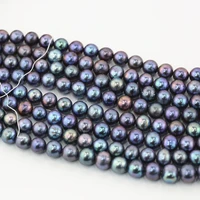 apdgg natural 10 11mm aa peacock blue pearl strands loose beads women lady jewelry diy