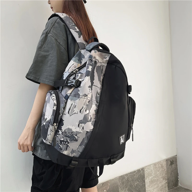 

Women Nylon Female Cute Backpack Student College Girl School Kawaii Book Ladies Fashion Bookbags Black Trendy