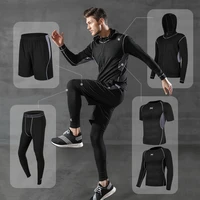 mens tracksuit 5pcsset gym fitness compression sports suit clothes training running jogging sportswear exercise workout tights