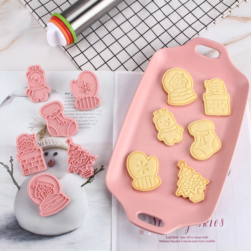

6Pcs Christmas Cookie Cutter Cute Halloween Shape Biscuit Mold DIY Fondant Pastry Decorating Baking DIY Decorating Tool Bakeware