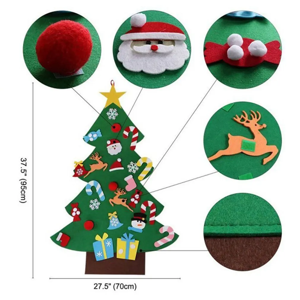 

Creative DIY Felt Christmas Tree New Year Gifts Kids Toys Artificial Wall Hanging Ornaments Christmas Decoration for Home