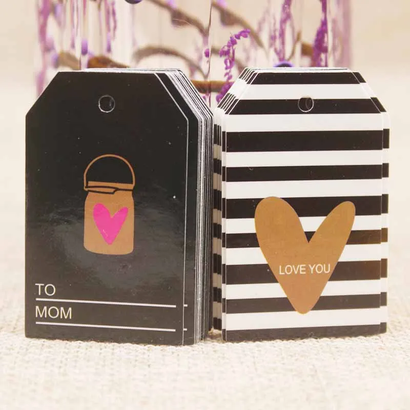 Feiluan 200 шт. свадебная бирка в форме сердца разных стилях белая/черная/Розовая для