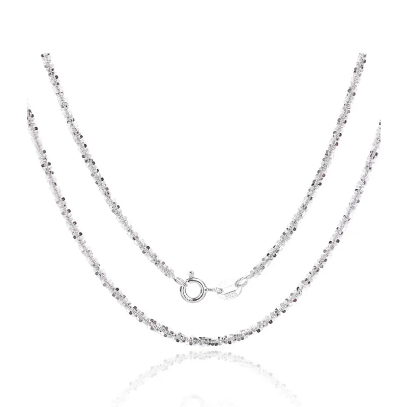 

MIQIAO 925 Sterling Silver Popcorn Chain Cute Long 40 45 50 55 60 70 CM Width 1.8 MM Platinum Color Necklace Women Accessories