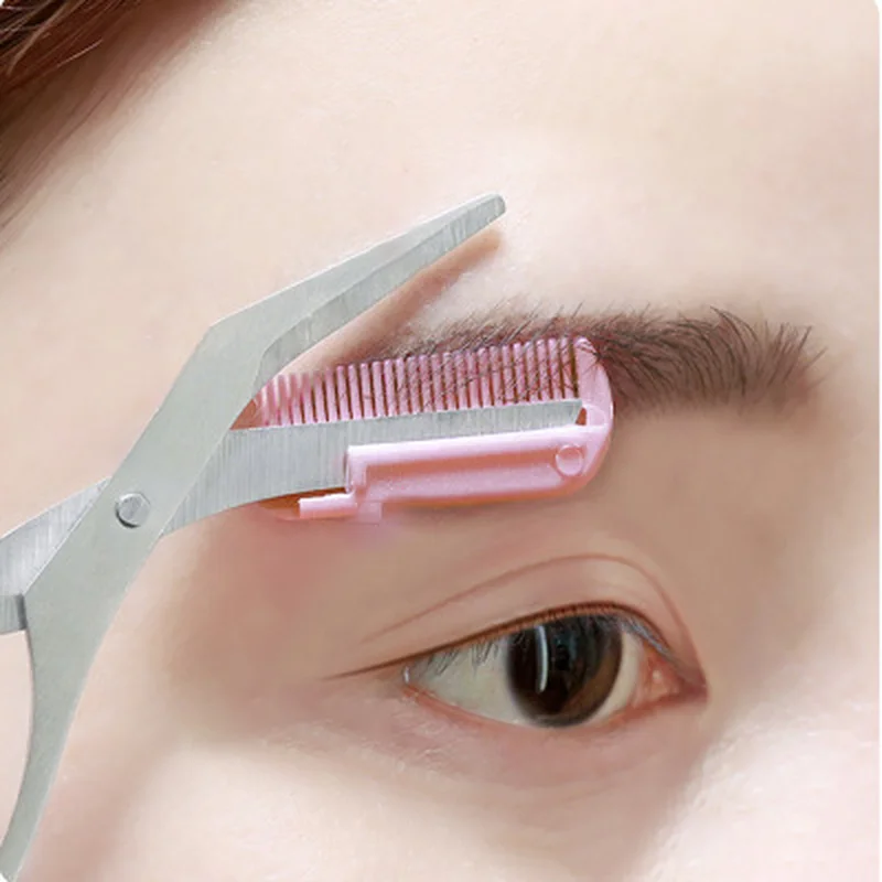 

Eyebrow cut with scissors eyebrow comb eyebrow cosmetic package Korean stainless steel scissors comb elbow
