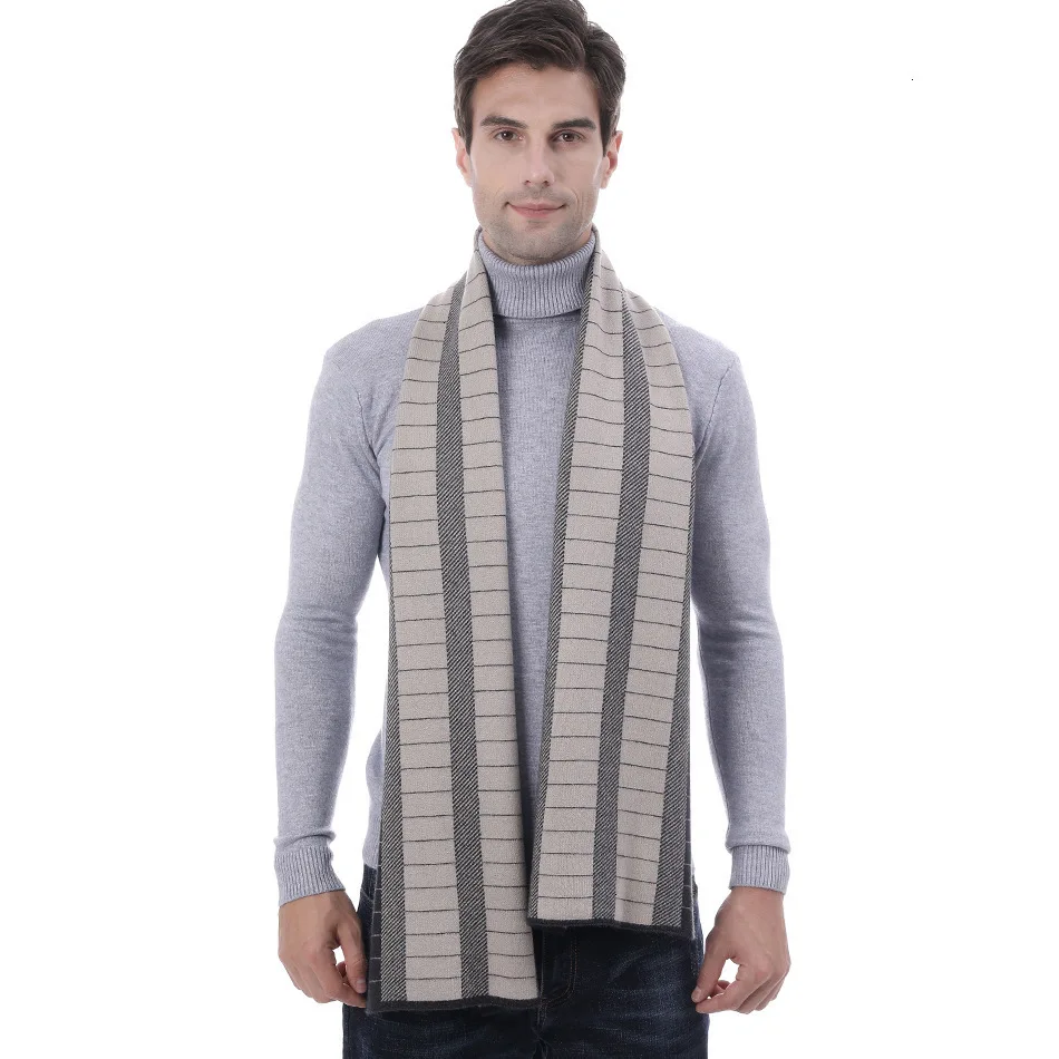 Сезон решетки сплит соединение вязание мужской шарф пятидесяти лет имитация