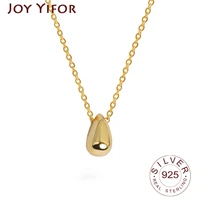 925 sterling silver necklace for women ladies elegant chain waterdrop gold color sterling silver jewelry round necklace
