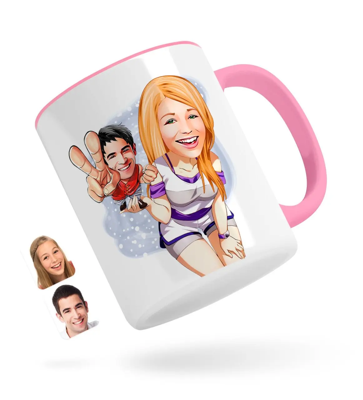 

Персонализированные Валентина карикатура розового кружка Bardak-30