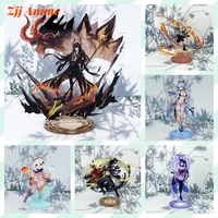 new genshin impact zhongli diluc venti klee keqing qiqi acrylic stand model plate desk decor standing sign fans gifts collection