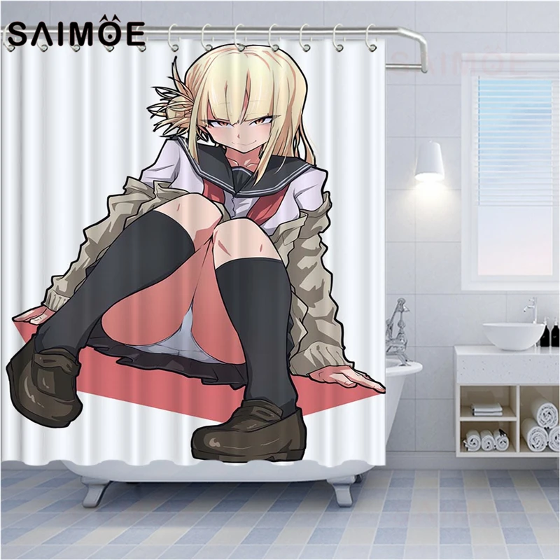 Шторка для душа SAIMOE в стиле аниме водонепроницаемая занавеска ванной комнаты с 3D
