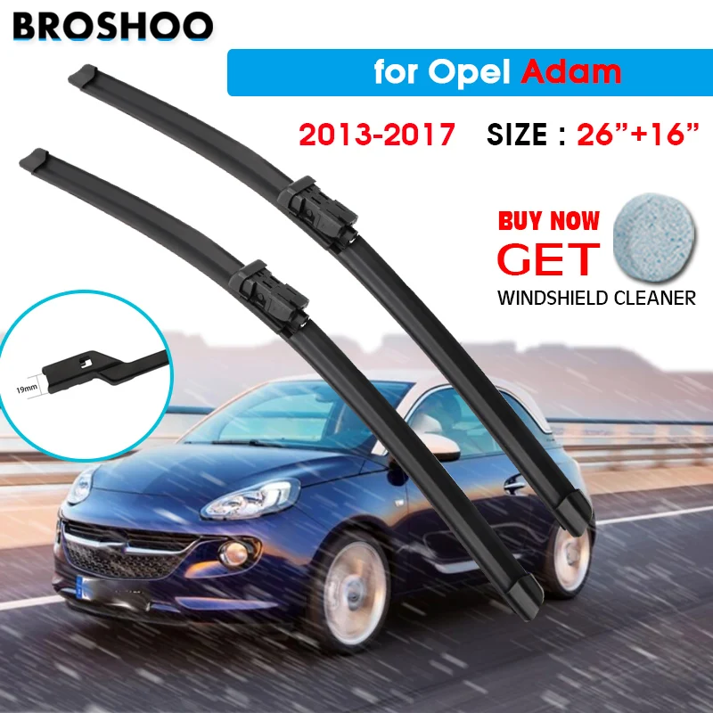 

Щетка стеклоочистителя автомобиля для Opel Adam 26 "+ 16" 2013-2017 Авто ветровое стекло Стеклоочистители Лезвия окно Подходит Кнопка рычаг