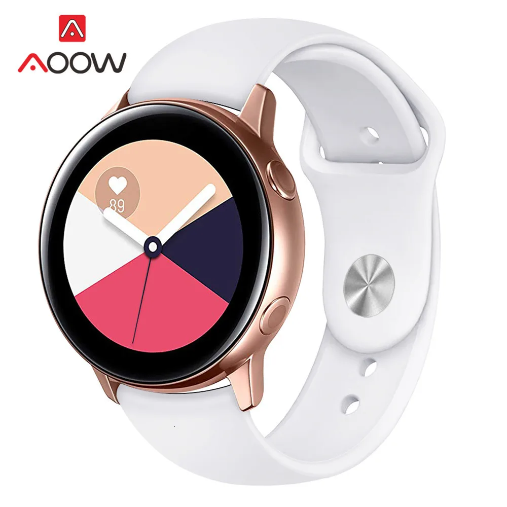 20 мм силиконовый спортивный ремешок для samsung Galaxy Watch Active 42 мм gear Sport S2 Amazfit bip для мужчин и женщин сменный Браслет