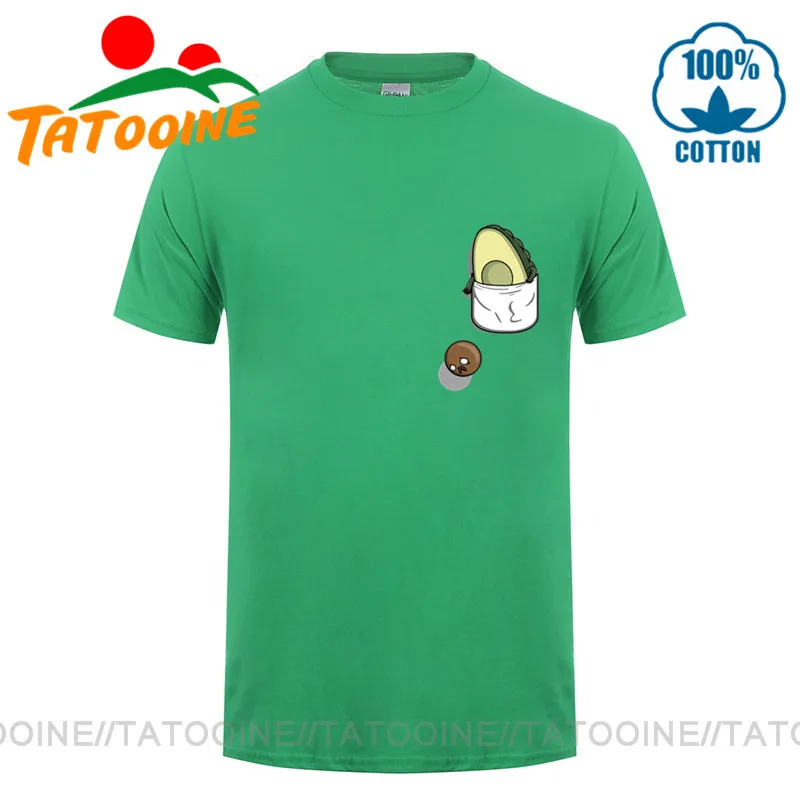 

Lifesome Cartoon Avopocket T shirts men avocados t-shirts foodie nutrition fruit tee shirt Funny Cute pocket avocado T shirt man