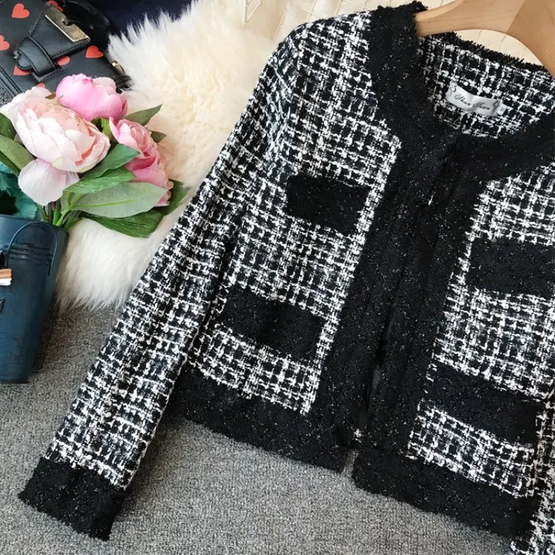 Женское небольшое ароматное Короткое шерстяное пальто новинка 2020 твидовая