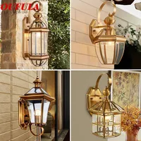 AOSONG Modern Wall Lamps Light Outdoor Waterproof Sconce Contemporary Brass Copper for Home  Balcony Courtyard  Corridor