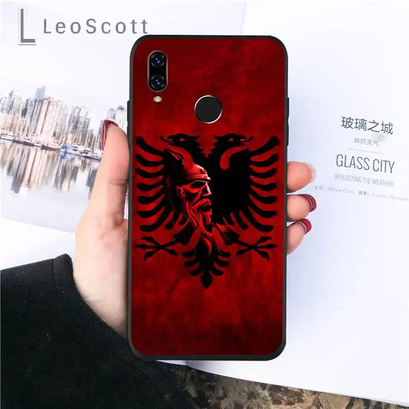 

albania flag Phone Cases For Huawei P9 P10 P20 P30 Pro Lite smart Mate 10 Lite 20 Y5 Y6 Y7 2018 2019