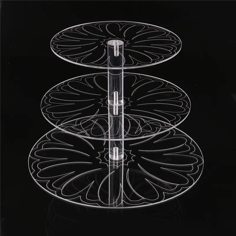 Новый Круглый акриловый 3/4 уровня кекс подставка для торта держатель собрать и